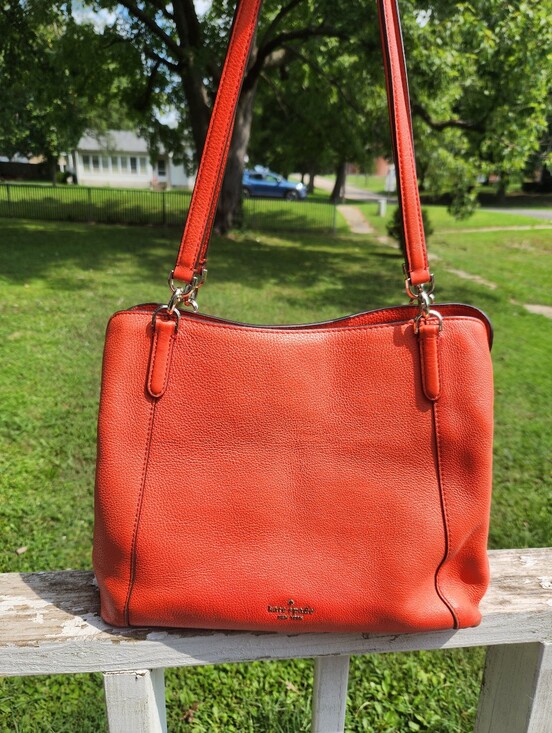 kate spade Handbags - Kate Spade New York Jackson Pebbled Leather Shoulder Bag -Tangerine Preloved